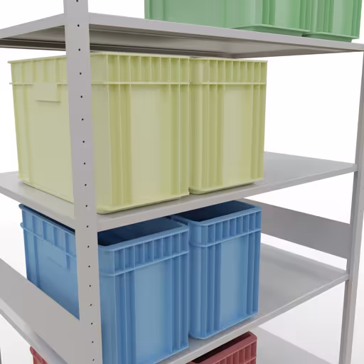 Image du produit n° 7 de l'article étagère de base, système enfichable MULTIplus150, 3000 x 1300 x 800 mm, 7 étagères, RAL 7035 gris clair de la gamme de produits système enfichable de la marque Schulte Lagertechnik