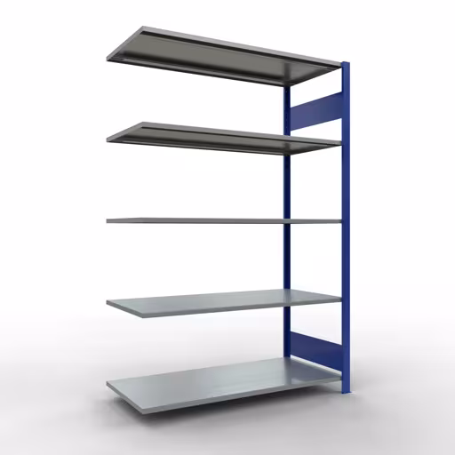 Image du produit n° 12 de l'article étagère supplémentaire, système enfichable MULTIplus150, 2000 x 1300 x 600 mm, 5 étagères, RAL 5010 bleu gentiane/galvanisé de la gamme de produits système enfichable de la marque Schulte Lagertechnik