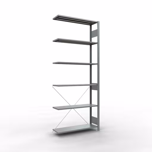 Figura n. 14 dell'articolo scaffale aggiuntivo, scaffale a scaffale, sistema a innesto MULTIplus150, 2500 x 1000 x 300 mm (AxLxP), 6 ripiani, traversa, zincato del gruppo di prodotti sistema a innesto della marca Schulte Lagertechnik