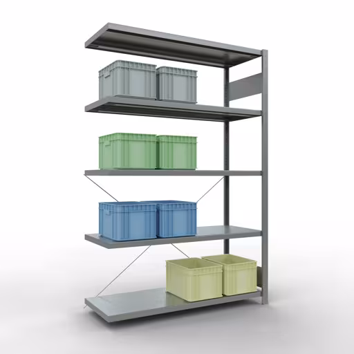 Image du produit n° 13 de l'article étagère complémentaire système enfichable 2000x1300x500 mm, type 250 kg, galvanisée Figure n° 13 de l'article étagère supplémentaire pour système enfichable 2000x1300x500 mm, type 250 kg, galvanisée du groupe de produits système enfichable de la marque Schulte Lagertechnik