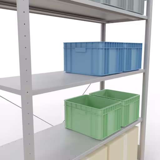 Immagine del prodotto n. 8 dell'articolo sistema a innesto ripiano base 2000x1300x500 mm, tipo 150 kg, grigio chiaro dalla gamma di prodotti sistema a innesto della marca Schulte Lagertechnik