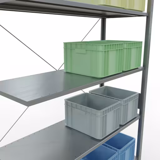 Rayonnage supplémentaire pour système enfichable 3000x1300x500 mm, type 150 kg, galvanisé de la marque Schulte Lagertechnik de la gamme de produits pour systèmes enfichables