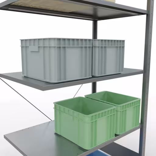 Image du produit n° 13 de l'article Étagère amovible, système enfichable pour étagères MULTIplus150, 2000 x 1000 x 600 mm, 5 étagères, galvanisé - Expressline de la gamme de produits du système enfichable de Schulte Lagertechnik