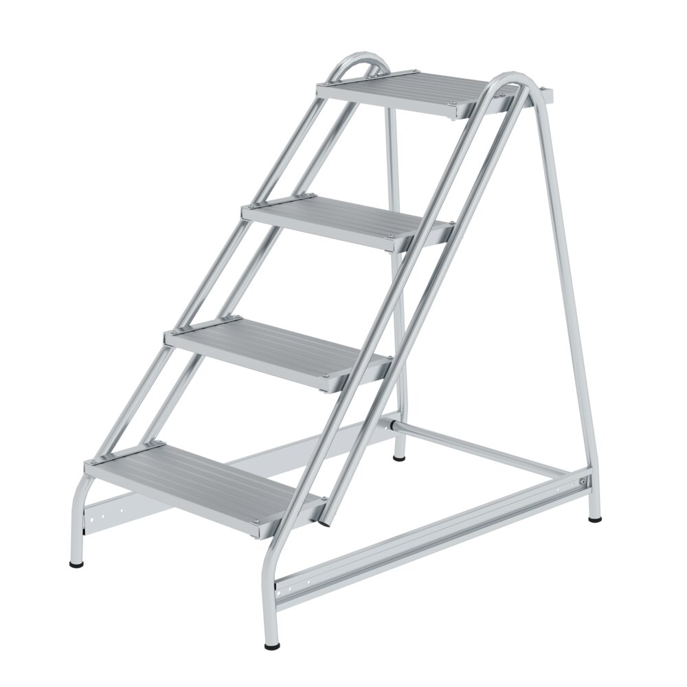 Piattaforma di lavoro Munk, accessibile da un lato, alluminio scanalato, 4 gradini, di Günzburger Steigtechnik Piattaforma di lavoro Munk, accessibile da un lato, in alluminio nervato, della categoria "Scale a piattaforma" con numero di articolo 050052