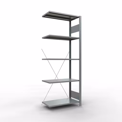 Scaffali aggiuntivi, scaffali, sistema a innesto MULTIplus150, 2000 x 750 x 400 mm (AxLxP), 5 ripiani, traversa, zincato di Schulte Lagertechnik con l'articolo n. 12745-75