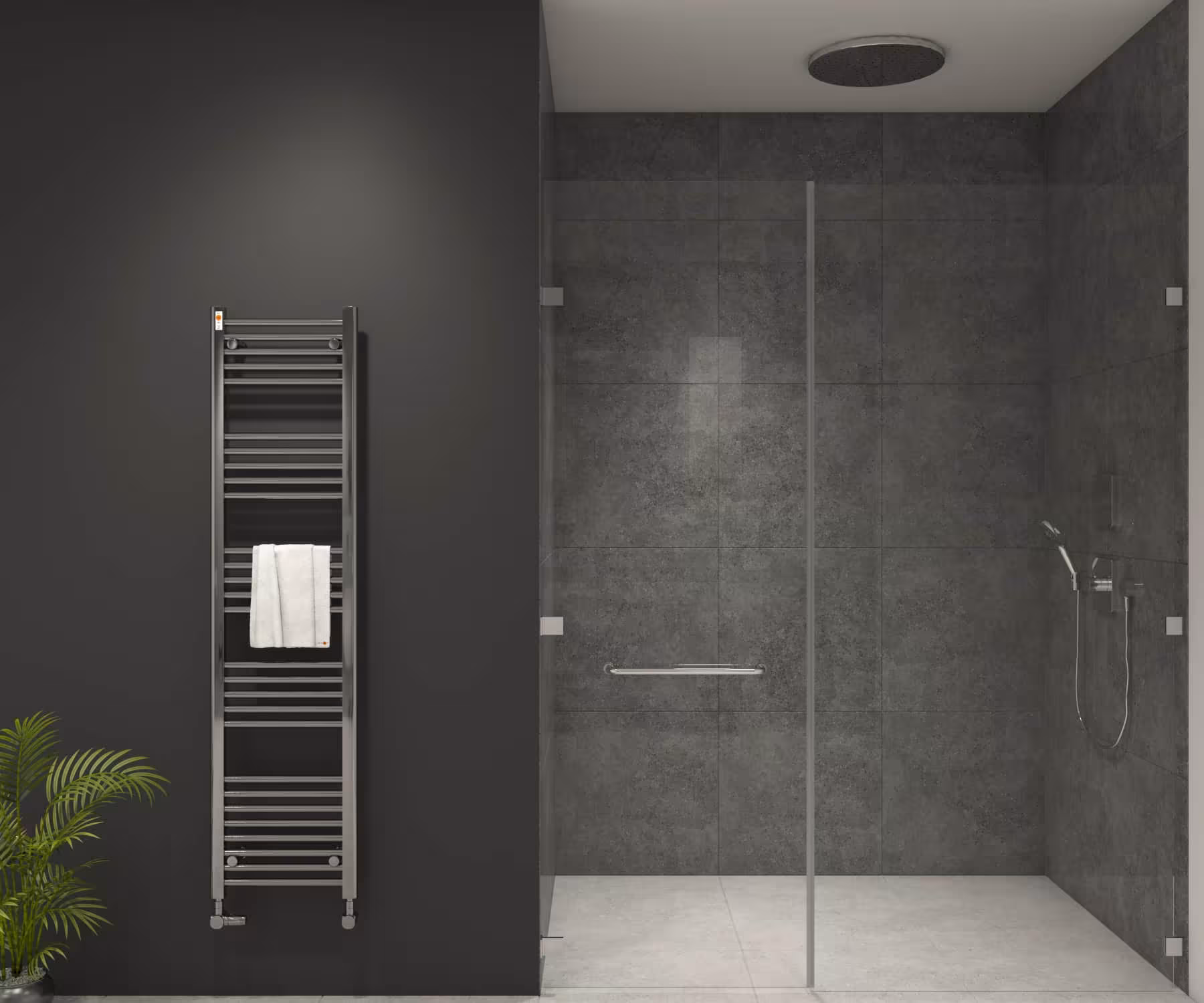 Radiateur de salle de bain Exchange chromé droit, 400 x 1600 mm, raccordement standard droite/gauche (PAS de raccordement central) de MERT MERT Radiateur de salle de bain de rechange chromé droit, radiateur de rechange, réf. 3-40x160-S