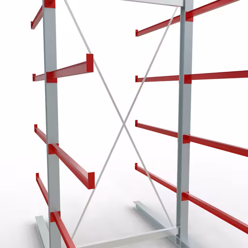 Figura n. 10 dell'articolo Scaffale completo K 6000, bilaterale, 3000 x 1500 x 2x 1250 mm, RAL 7001 / RAL 3000, 5 livelli di stoccaggio del gruppo di prodotti scaffalature cantilever della marca Schulte Lagertechnik