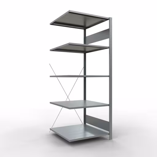 Scaffali aggiuntivi, scaffali, sistema a innesto MULTIplus150, 2000 x 750 x 800 mm (AxLxP), 5 ripiani, traversa, zincato di Schulte Lagertechnik con l'articolo n. 12785-75