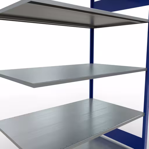 Rayonnage supplémentaire, étagère, système enfichable MULTIplus150, 2000 x 1300 x 800 mm (HxLxP), 5 étagères, barres de longueur, RAL 5010 bleu gentiane/galvanisé avec la référence réf. 12785-130-LR-B Rayonnage supplémentaire, étagère, système enfichable MULTIplus150, 2000 x 1300 x 800 mm, 5 étagères, RAL 5010 bleu gentiane/galvanisé de Schulte Lagertechnik de la catégorie système enfichable