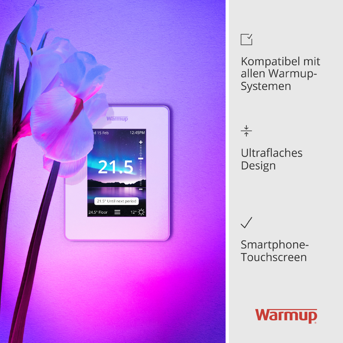 Ohne Text 3820029 Warmup 7iE Termostato WIFI compatibile con Smart Matter bianco