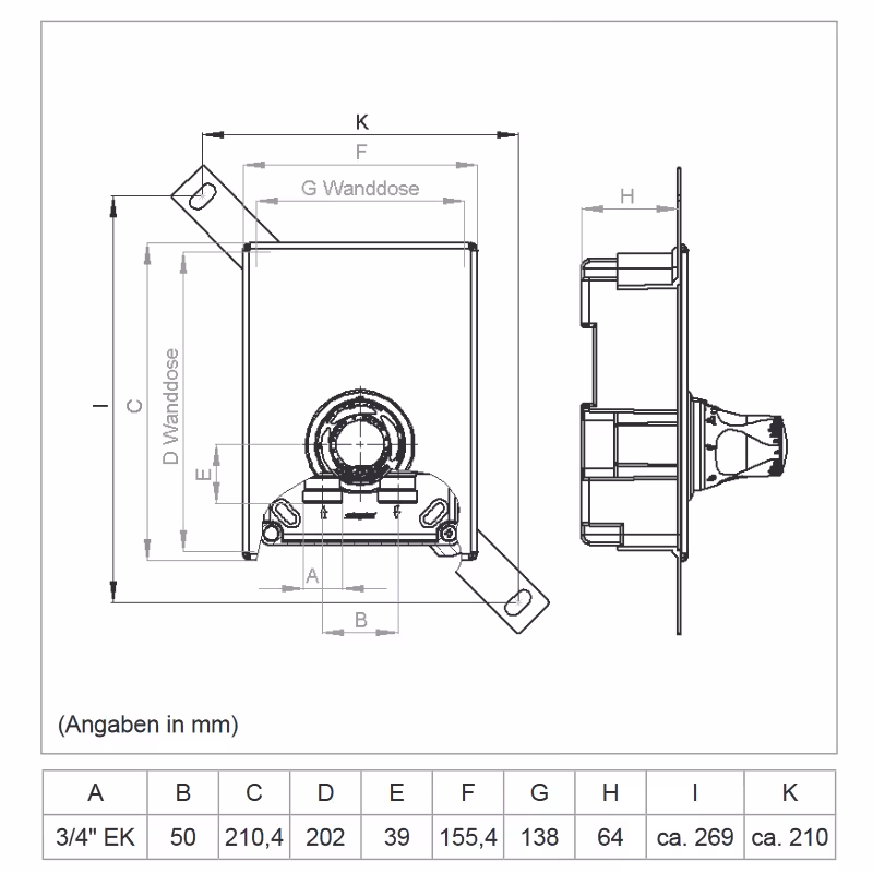 Scatola di controllo HoWaTech Valvola SI RTL UP | Limitatore di temperatura di sicurezza per riscaldamento a pavimento ad acqua calda di HoWaTech con articolo n. 902054
