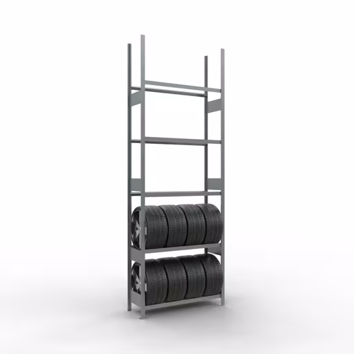Image du produit n° 11 de l'article étagère de base, étagère pour roues/pneus, 3500 x 1200 x 400 mm, galvanisée, 5 niveaux de rangement avec charge de compartiment de 150 kg par niveau Figure n° 11 de l'article Rayonnage de base, rayonnage pour roues/pneus, 3500 x 1200 x 400 mm, galvanisé, 5 niveaux de stockage avec une charge de compartiment de 150 kg par niveau du groupe de produits des rayonnages à étagères de Schulte Lagertechnik