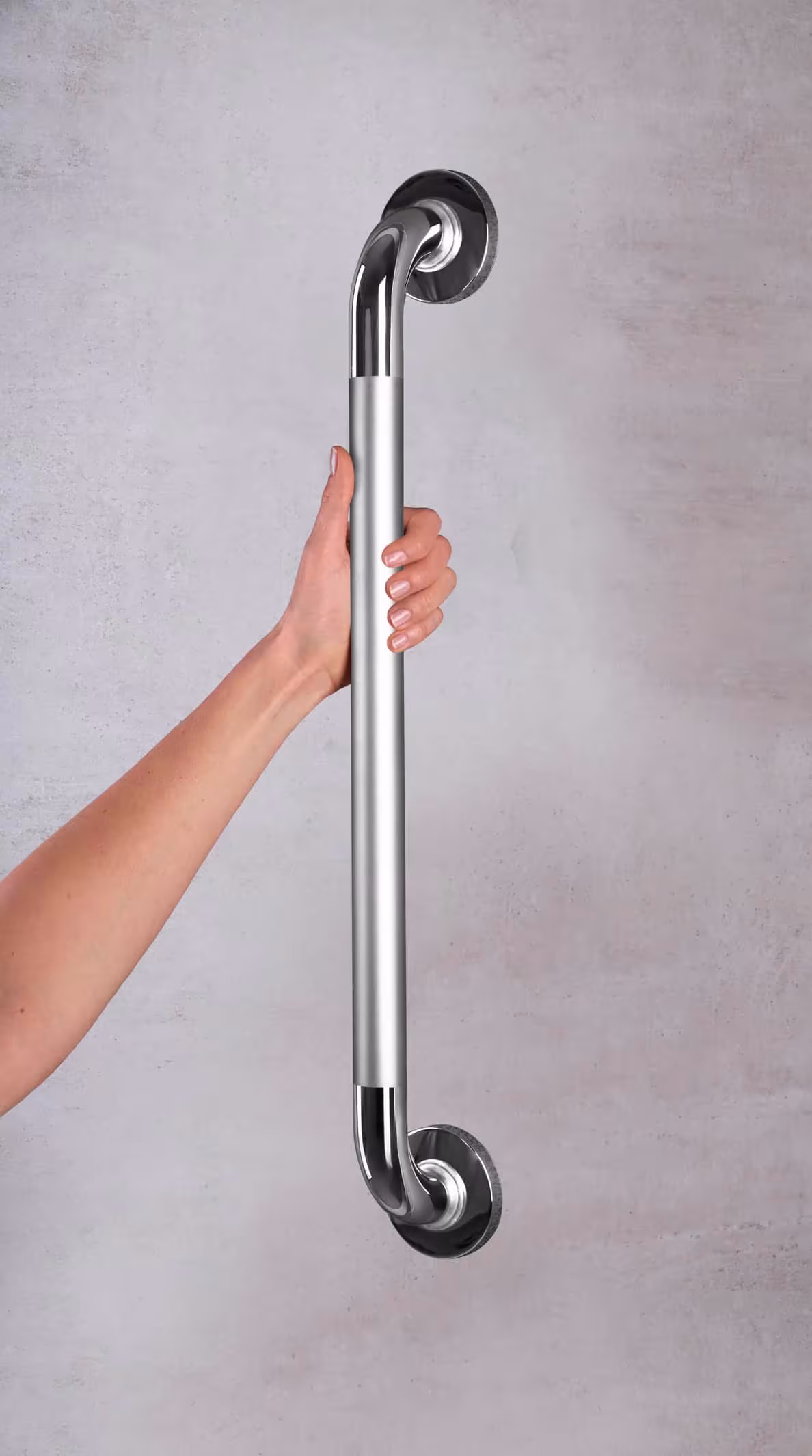 Barre d'appui Sam L, chrome brillant, avec surface antidérapante, avec GTIN 4006956101262 Barre d'appui Sam L, chromée brillante, avec surface antidérapante, de Ridder avec réf. A0016011