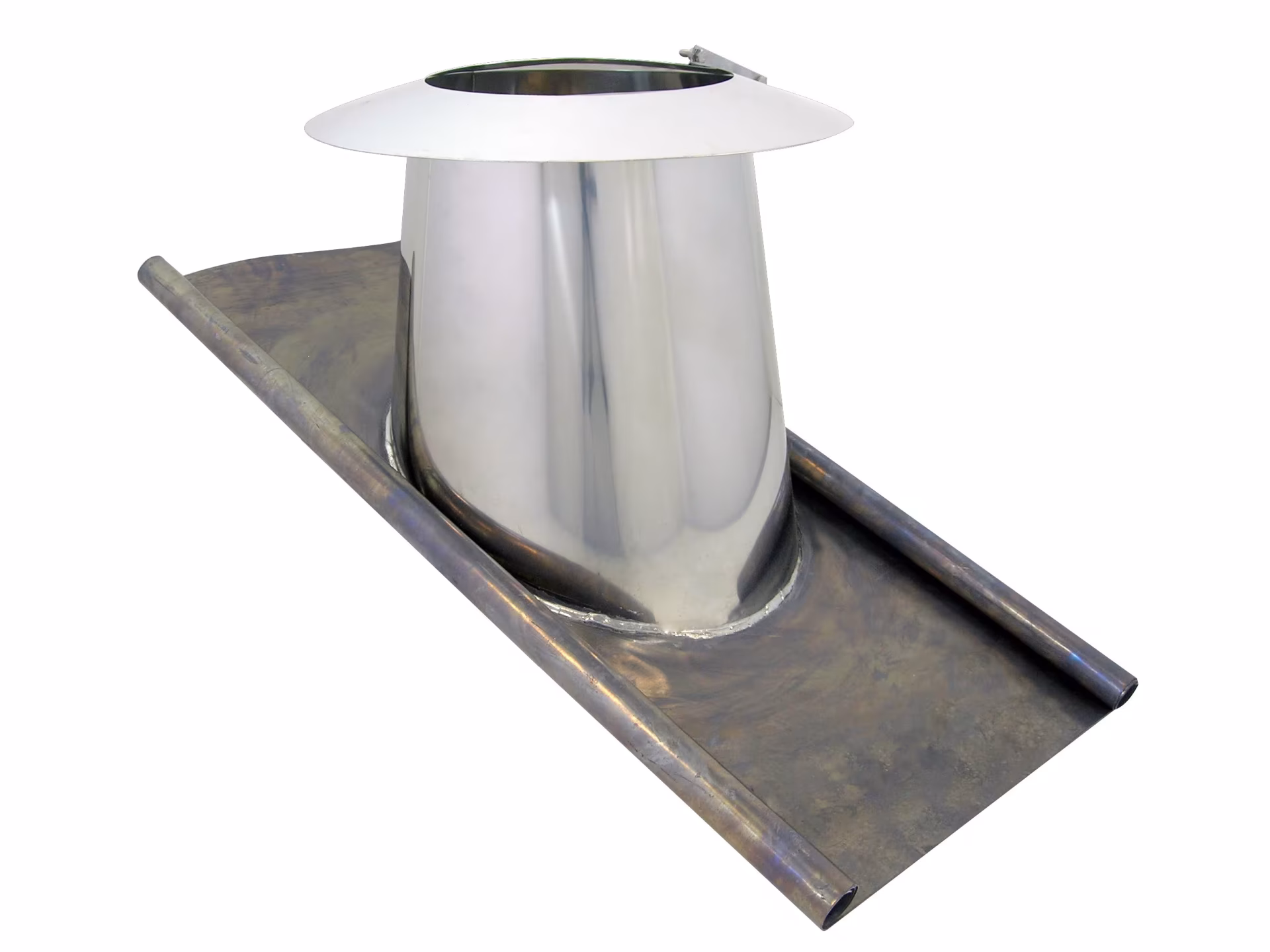 Couverture de toit en pente à double paroi DW D500, bride en plomb 15-30° avec collier d'étanchéité de la catégorie système d'échappement en acier inoxydable à double paroi avec le réf. 671136