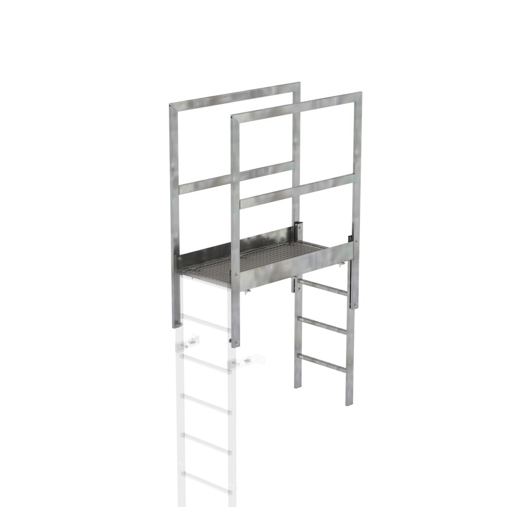 Accès au parapet Munk, acier galvanisé, longueur spéciale 1280 mm de longueur libre, de Günzburger Steigtechnik Crossover Munk Attika, acier galvanisé, longueur spéciale, de la catégorie « Crossovers », référence 063184