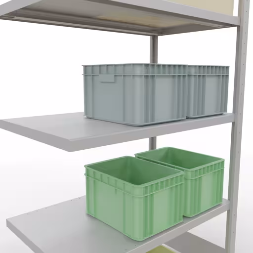 Figure n° 14 de l'article, système d'étagères enfichables MULTIplus330, 2000 x 1000 x 600 mm, 5 étagères, RAL 7035 gris clair du groupe de produits système enfichable de Schulte Lagertechnik