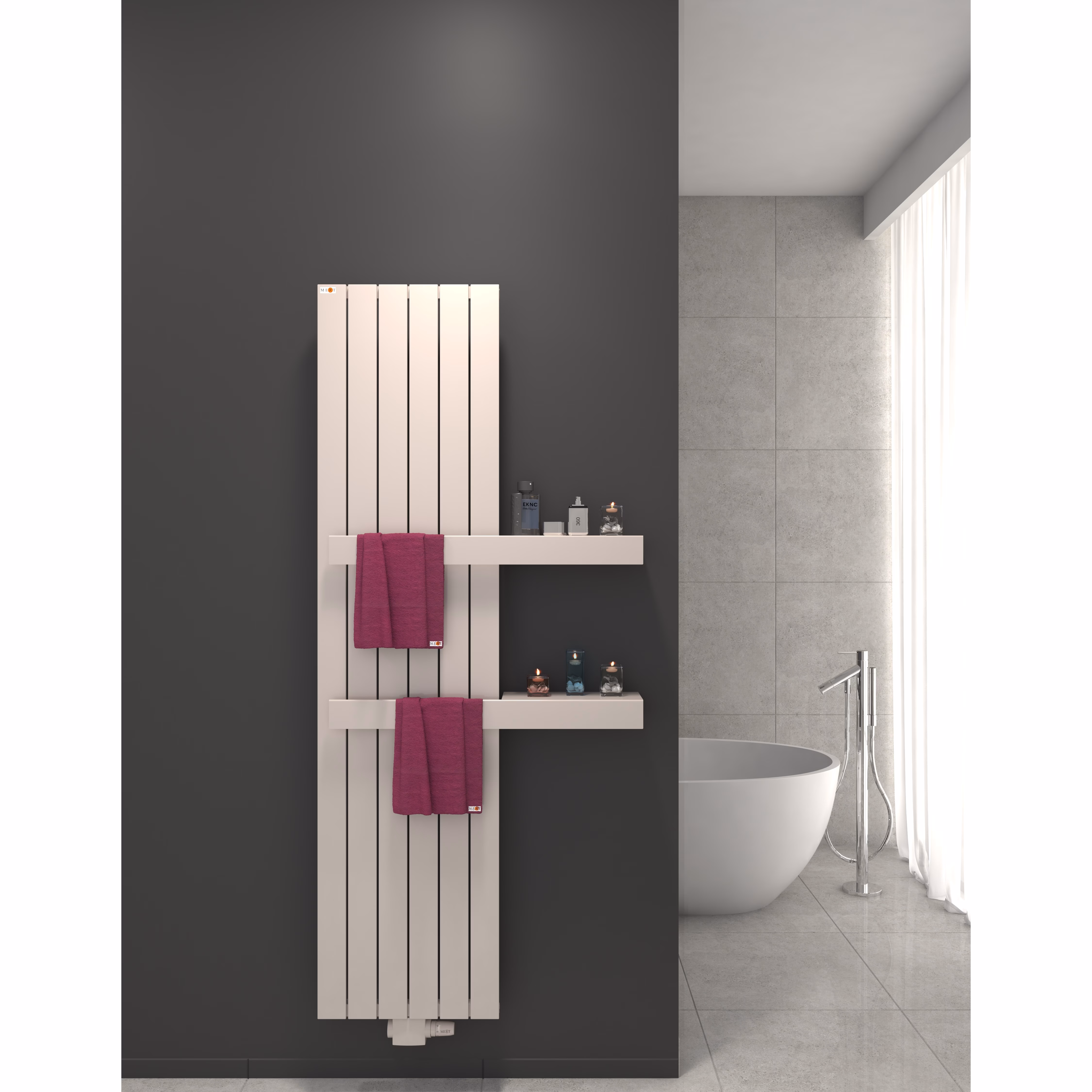 Radiateur à panneaux MERT Design modèle TEO, blanc, 455x1200 mm