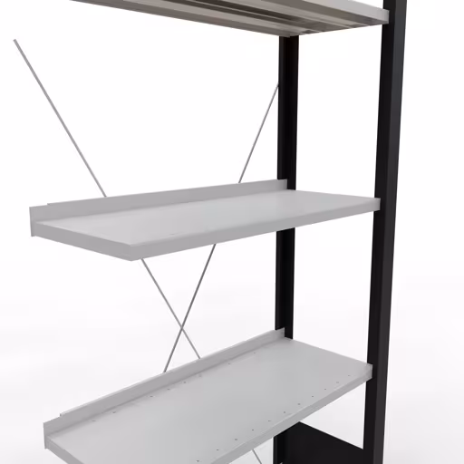 Figure n° 9 de l'article étagère complémentaire, système d'étagères de bureau MULTIplus85, 1800 x 750 x 300 mm (HxLxP), 5 étagères, noir/gris clair de la gamme d'étagères de bureau de Schulte Lagertechnik