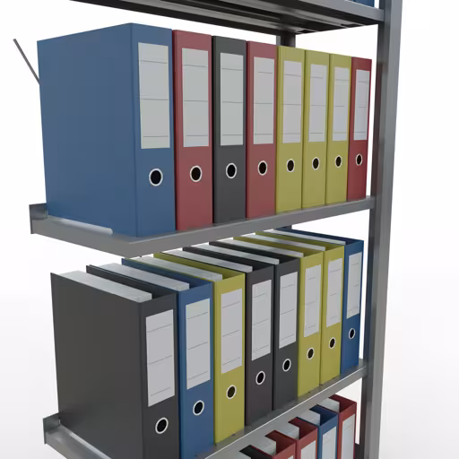 Produktbild Nr 14 des Artikels Anbauregal, Büro-Fachbodenregal Stecksystem MULTIplus85, 1800 x 750 x 300 mm (HxBxT), 5 Fachböden, Kreuzstrebe, verzinkt, mit Anschlagleiste Abbildung Nr 14 des Artikels Anbauregal, Büro-Fachbodenregal Stecksystem MULTIplus85, 1800 x 750 x 300 mm (HxBxT), 5 Fachböden, Kreuzstrebe, verzinkt, mit Anschlagleiste aus der Produktgruppe Büroregale von der Marke Schulte Lagertechnik