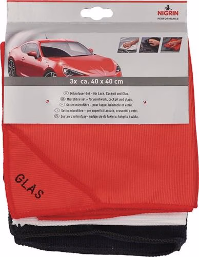 Detailbild 3989785 Set di panni in microfibra rosso, bianco, nero NIGRIN