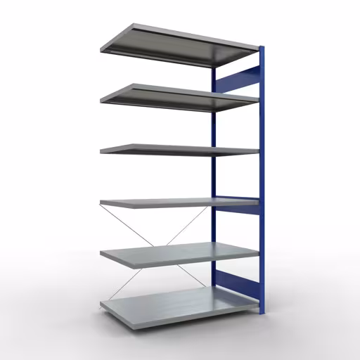 Figura n. 14 dell'articolo scaffale aggiuntivo, scaffale, sistema a innesto MULTIplus250, 2500 x 1300 x 800 mm (AxLxP), 6 ripiani, traversa, RAL 5010 blu genziana/zincato del gruppo di prodotti sistema a innesto della marca Schulte Lagertechnik