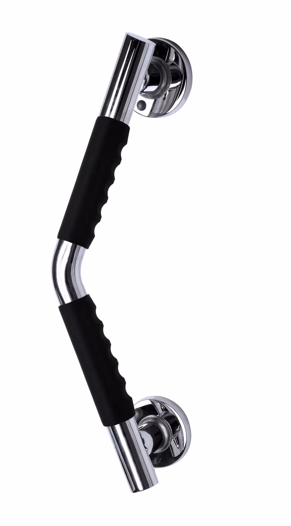 Barre d'appui d'angle Ken M, chromée noire, avec surface antidérapante, de Ridder Barre d'appui angulaire Ken M, couleur chrome noir, avec surface antidérapante, poignées de maintien, réf. A263110