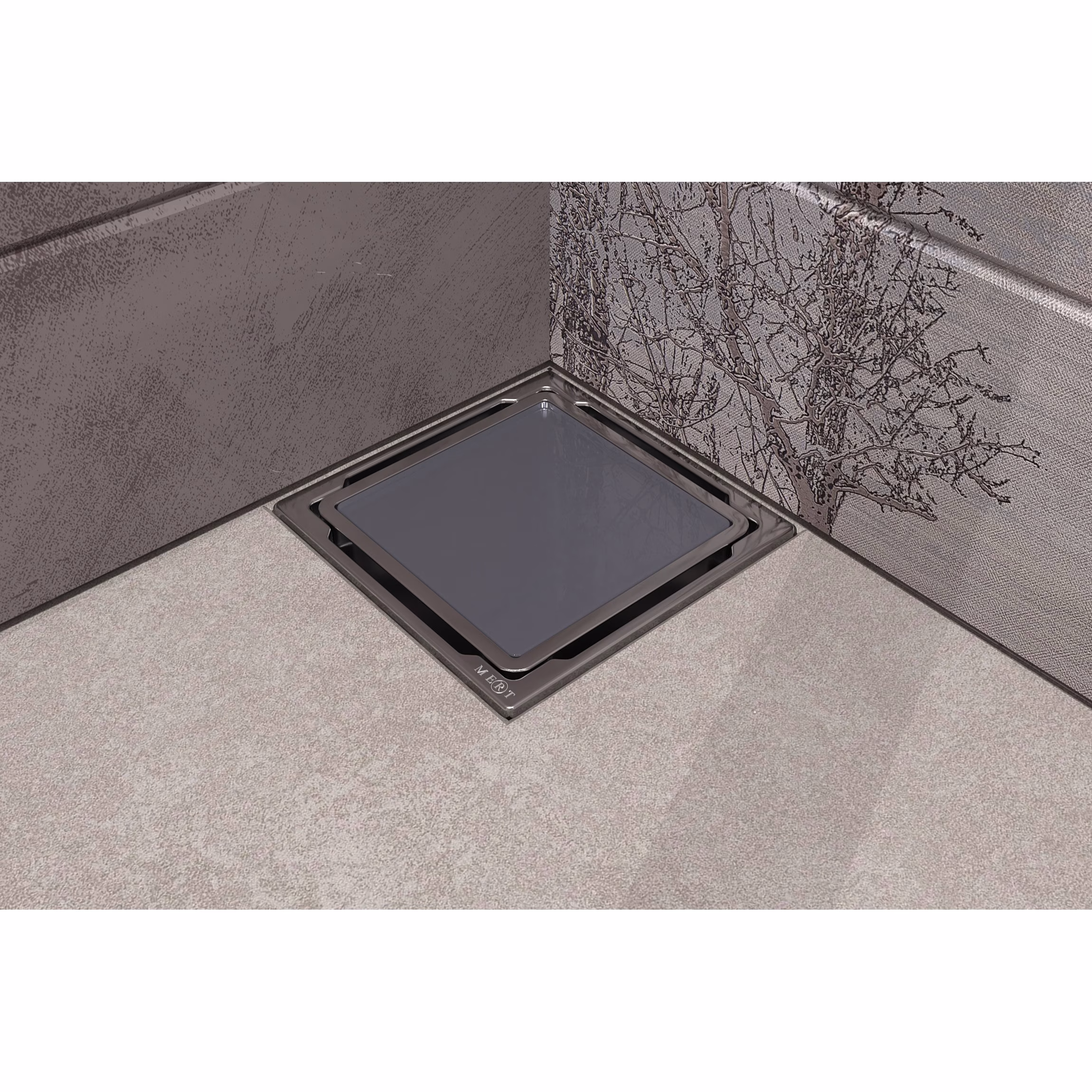 MERT Flach Bodenablauf mit gehärtetem Glas 110x110mm aus der Kategorie Bodenabläufe mit der Teilenummer DU-11-CD-ANTHRAZIT