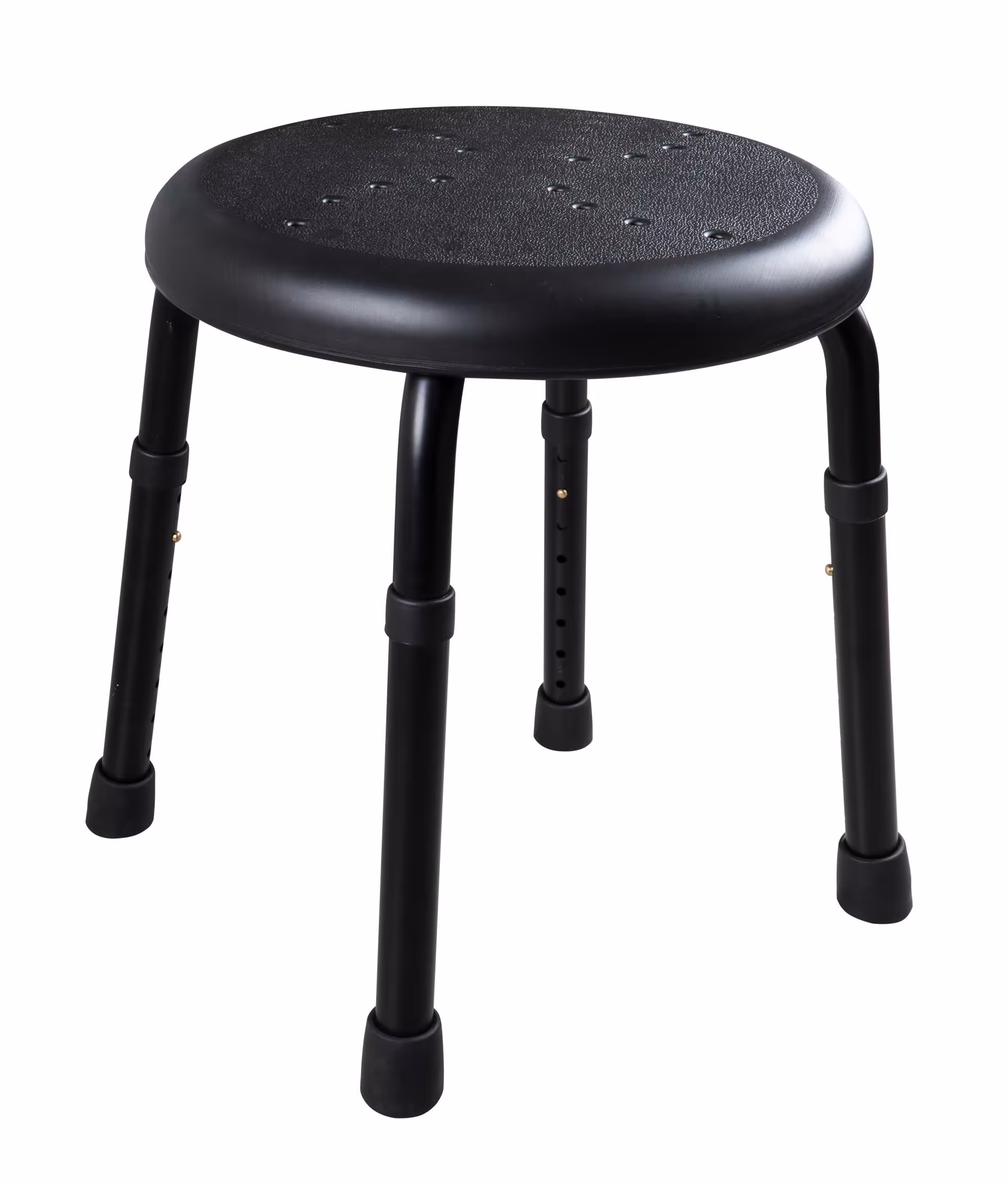 Tabouret de salle de bain Go, noir, réglable en hauteur, tabourets, chaises, tabourets, réf. A170110