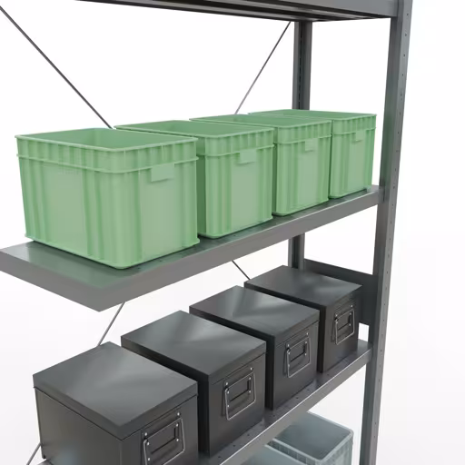 Rayonnage supplémentaire, étagère, système enfichable MULTIplus330, 3000 x 1000 x 300 mm, 7 étagères, traverse, galvanisé de la catégorie des étagères supplémentaires avec le GTIN 4004514203311 Rayonnage supplémentaire, étagère, système enfichable MULTIplus330, 3000 x 1000 x 300 mm, 7 étagères, galvanisé de Schulte Lagertechnik de la gamme de produits du système enfichable