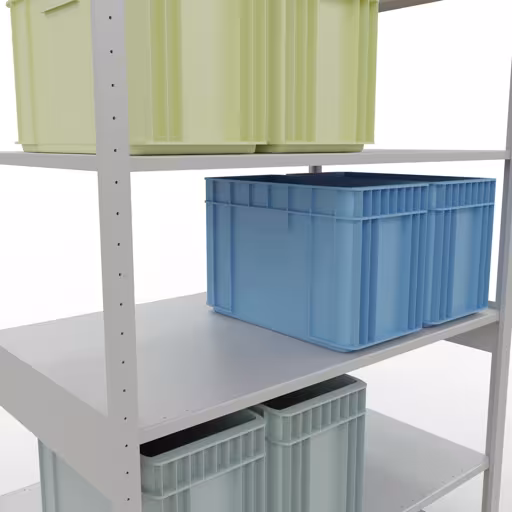 Immagine aggiuntiva dell'articolo sistema a innesto ripiano base 2500x1300x800 mm, tipo 150 kg, grigio chiaro da ripiano base