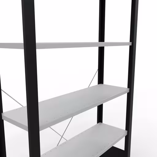 Figure n° 12 de l'article étagère de base, étagère de bureau, système enfichable MULTIplus85, 2000 x 1000 x 300 mm, 6 étagères, sans baguette de butée, noir/gris clair du groupe de produits étagères de bureau de la marque Schulte Lagertechnik