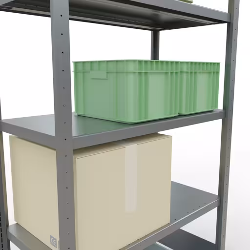 Image du produit n° 14 de l'article étagère de base, étagère, système enfichable MULTIplus330, 2000 x 1000 x 500 mm, 5 étagères, barres de longueur, galvanisé Figure n° 14 de l'article étagère de base, système d'étagères enfichables MULTIplus330, 2000 x 1000 x 500 mm, 5 étagères, galvanisées du groupe de produits système enfichable de Schulte Lagertechnik