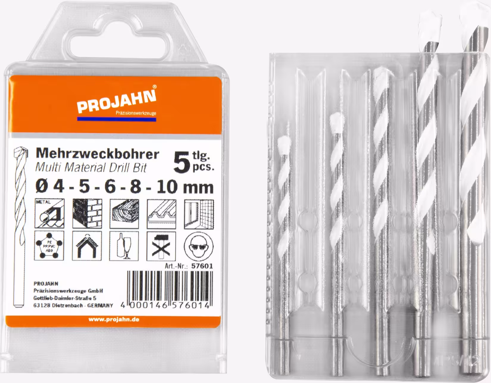 Set di punte multiuso, 5 pezzi. 4, 5, 6, 8, 10 mm da PROJAHN Set di punte multiuso, 5 pezzi. 4, 5, 6, 8, 10 mm, punta, articolo n. 57601