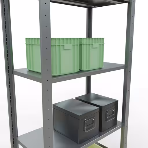 Image du produit n° 7 de l'article étagère de base, étagère, système enfichable MULTIplus150, 2000 x 750 x 400 mm, 5 étagères, galvanisé de la gamme de produits du système enfichable de Schulte Lagertechnik