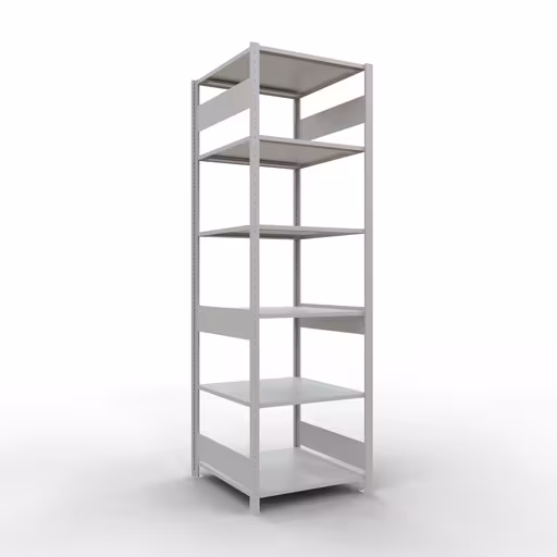 Étagère de base, étagère, système enfichable MULTIplus150, 2500 x 750 x 800 mm, 6 étagères, RAL 7035 gris clair de la marque Schulte Lagertechnik de la gamme de produits du système enfichable