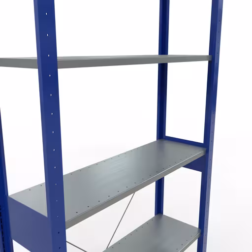 Immagine del prodotto n. 13 dell'articolo scaffale base, scaffale, sistema a innesto MULTIplus85, 2500 x 1000 x 300 mm (AxLxP), 6 ripiani, traversa, RAL 5010 blu genziana Figura n. 13 dell'articolo scaffale base, scaffale, sistema a innesto MULTIplus85, 2500 x 1000 x 300 mm (AxLxP), 6 ripiani, traversa, RAL 5010 blu genziana del gruppo di prodotti sistema a innesto della marca Schulte Lagertechnik