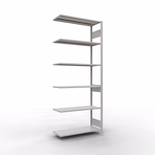 Scaffali aggiuntivi, scaffali, sistema a innesto MULTIplus85, 2500 x 1000 x 400 mm (AxLxP), 6 ripiani, barre longitudinali, RAL 7035 grigio chiaro di Schulte Lagertechnik Scaffale aggiuntivo, scaffale, sistema a innesto MULTIplus85, 2500 x 1000 x 400 mm (AxLxP), 6 ripiani, barra longitudinale, RAL 7035 grigio chiaro, ripiano aggiuntivo, articolo n. 33046-LR