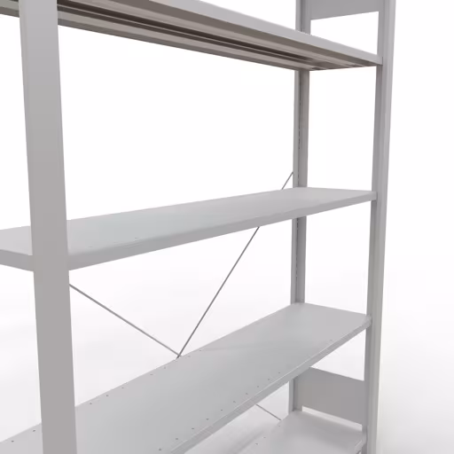 Figure n° 7 de l'article étagère de base, étagère de bureau, système enfichable MULTIplus85, 1800 x 1300 x 300 mm, 5 étagères, gris clair de la gamme d'étagères de bureau de Schulte Lagertechnik