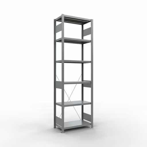 Étagère de base, étagère, système enfichable MULTIplus250, 2500 x 750 x 400 mm, 6 étagères, galvanisée de Schulte Lagertechnik de la gamme de produits du système enfichable