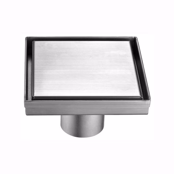 Siphon de sol Mert ultra plat 20x20 cm Design "Edel", écoulement DIN 50