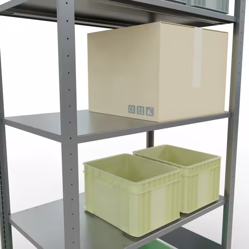 Image du produit n° 15 de l'article étagère de base, étagère, système enfichable MULTIplus85, 2000 x 1000 x 600 mm (HxLxP), 5 étagères, barres de longueur, galvanisé Figure n° 15 de l'article étagère de base, système d'étagères enfichables MULTIplus85, 2000 x 1000 x 600 mm, 5 étagères, galvanisées du groupe de produits système enfichable de la marque Schulte Lagertechnik