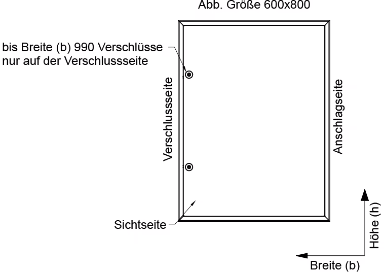 Immagine aggiuntiva dell'articolo porta d'ispezione PRIMUS W/D bianco 400x1000mm con quadro della categoria porte d'ispezione e sportelli