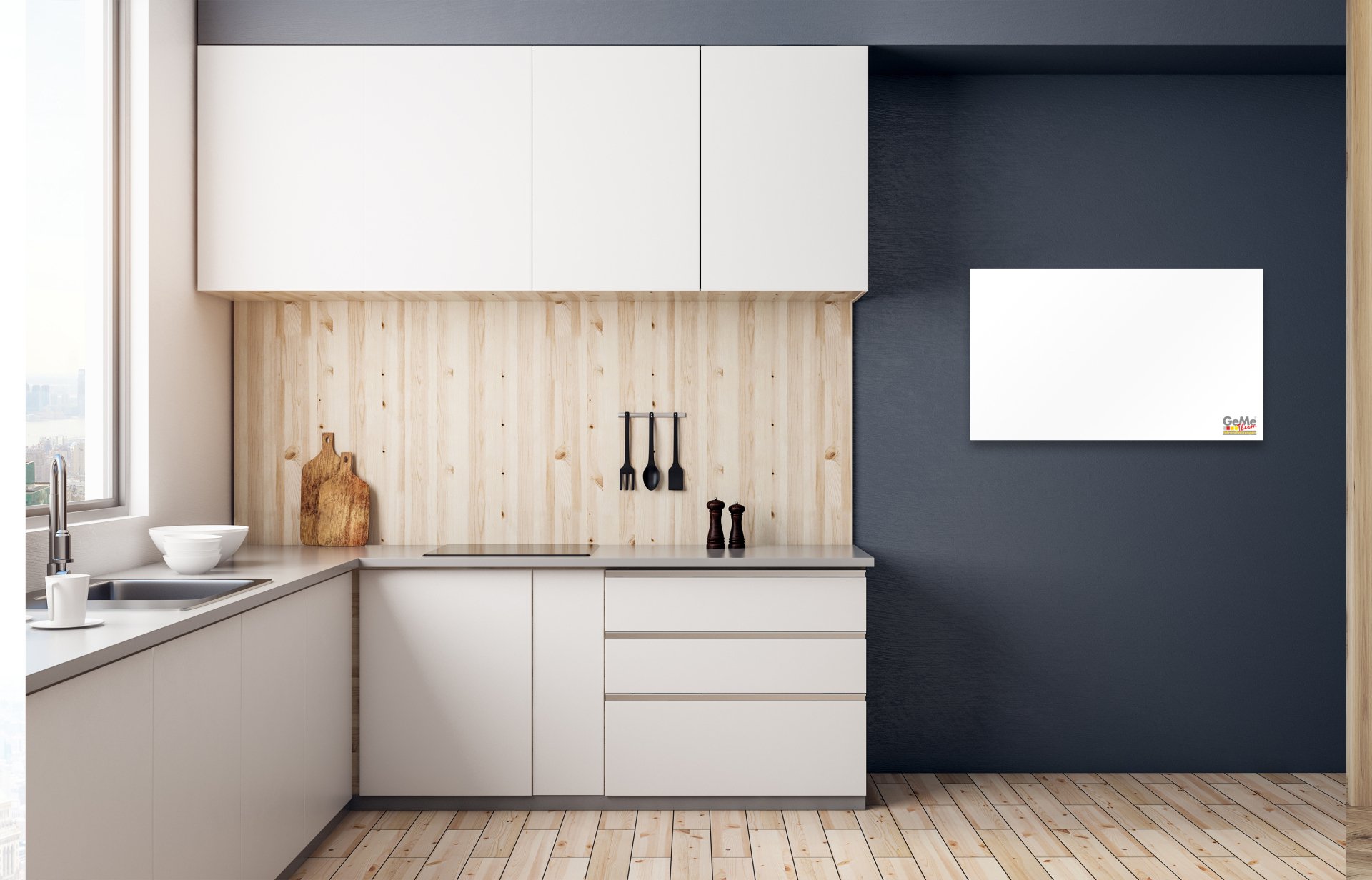 Zusatzbild 3637310 Chauffage infrarouge en métal blanc 300 watts, 0600x400x25 mm