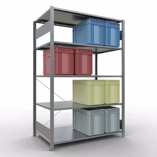 Andere Ansicht des Artikels Stecksystem Grundregal 2000x1300x800 mm, Typ 150 kg, verzinkt Andere Ansicht des Artikels Stecksystem Grundregal 2000x1300x800 mm, Typ 150 kg, verzinkt aus der Kategorie Stecksystem