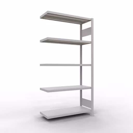 Scaffali aggiuntivi, scaffali, sistema a innesto MULTIplus250, 2000 x 1000 x 400 mm (AxLxP), 5 ripiani, barre longitudinali, RAL 7035 grigio chiaro di Schulte Lagertechnik Scaffale aggiuntivo, scaffale, sistema a innesto MULTIplus250, 2000 x 1000 x 400 mm (AxLxP), 5 ripiani, barra longitudinale, RAL 7035 grigio chiaro, ripiano aggiuntivo, art. n. 32845-LR