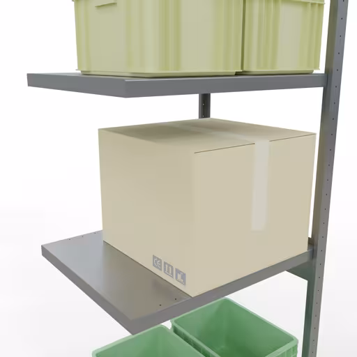 Scaffali aggiuntivi, scaffali, sistema a innesto MULTIplus250, 3000 x 750 x 600 mm (AxLxP), 7 ripiani, barre longitudinali, zincato di Schulte Lagertechnik della categoria Sistemi a innesto