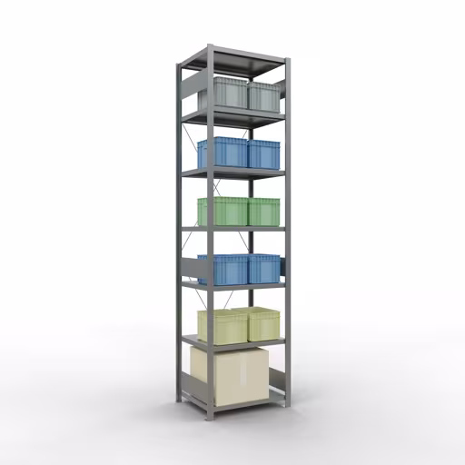 Figura n. 14 dell'articolo scaffale base, scaffale, sistema a innesto MULTIplus250, 3000 x 750 x 600 mm (AxLxP), 7 ripiani, traversa, zincato del gruppo di prodotti sistema a innesto della marca Schulte Lagertechnik
