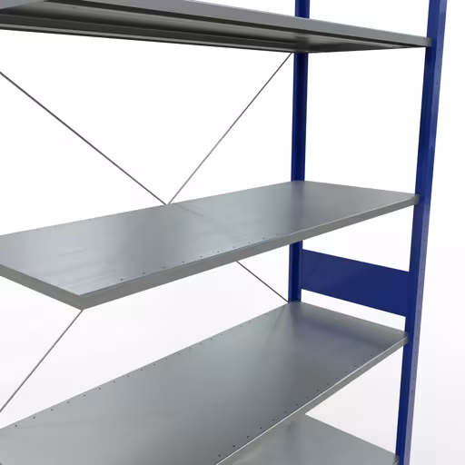 Image supplémentaire de l'article Étagère supplémentaire, étagère MULTIplus150 système enfichable, 3000 x 1300 x 500 mm, 7 étagères, RAL 5010 bleu gentiane/galvanisé à partir de l'étagère supplémentaire