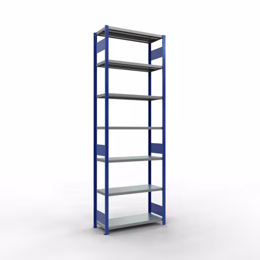 Figure n° 10 de l'article étagère de base, étagère, système enfichable MULTIplus330, 3000 x 1000 x 400 mm, 7 étagères, RAL 5010 bleu gentiane/galvanisé du groupe de produits système enfichable de Schulte Lagertechnik