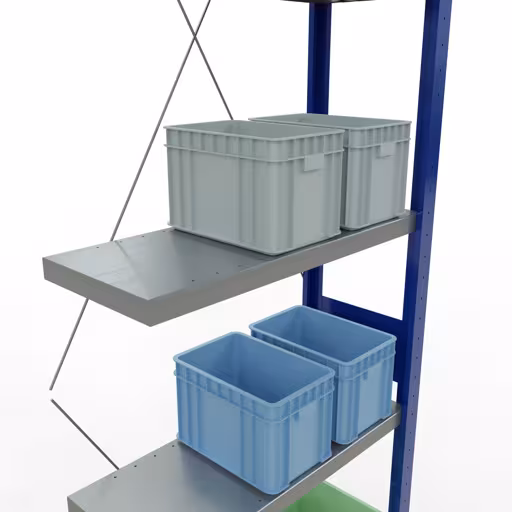 Immagine del prodotto n. 12 dell'articolo Scaffale aggiuntivo, scaffale, sistema a innesto MULTIplus250, 3000 x 750 x 300 mm (AxLxP), 7 ripiani, traversa, RAL 5010 blu genziana/zincato/zincato Figura n. 12 dell'articolo scaffale aggiuntivo, scaffale, sistema a innesto MULTIplus250, 3000 x 750 x 300 mm (AxLxP), 7 ripiani, traversa, RAL 5010 blu genziana/zincato/zincato del gruppo di prodotti sistema a innesto della marca Schulte Lagertechnik